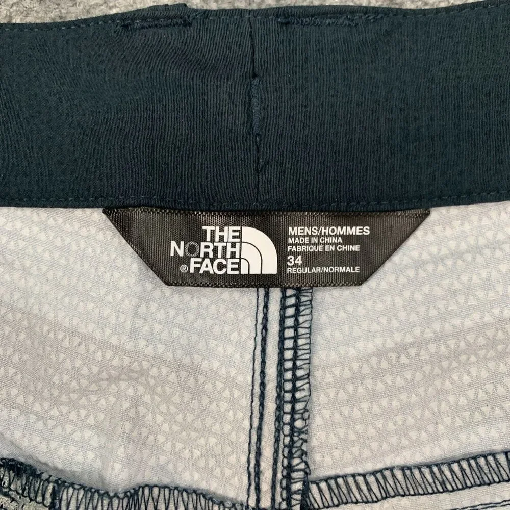 The North Face Hybrid Shorts Mens 34 Navy Striped Hidden Drawstring Lightweight